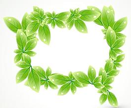 時尚創(chuàng)意綠葉邊框矢量素材3