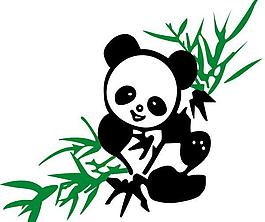 卡通熊貓國寶矢量圖