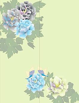 移門圖案牡丹花