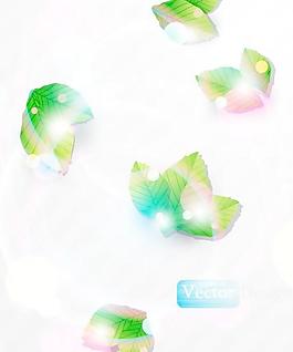 清爽綠葉背景矢量素材1