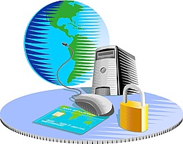 電腦鼠標的信用卡扣鎖復古