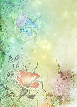 繽紛絢麗花紋背景矢量素材3