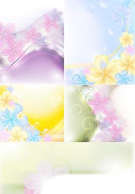 柔美花朵背景矢量素材