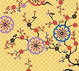 梅花花纹背景矢量素材