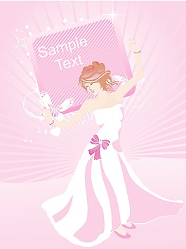 在一個(gè)示例文本很好的衣服的美麗的女孩