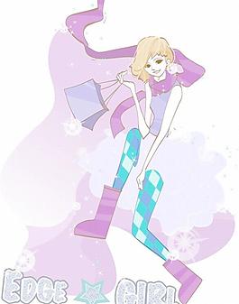 韓國(guó)女孩卡通插畫矢量素材26