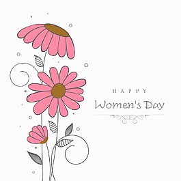 三八婦女節(jié)賀卡或海報與美麗的花卉裝飾背景設(shè)計