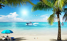 夏日海灘背景