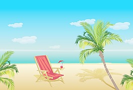 棕櫚樹矢量夏季背景