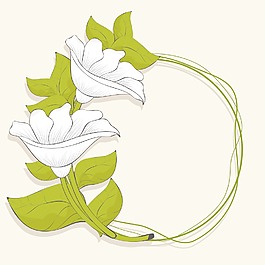 美麗的花卉裝飾的金色相框背景