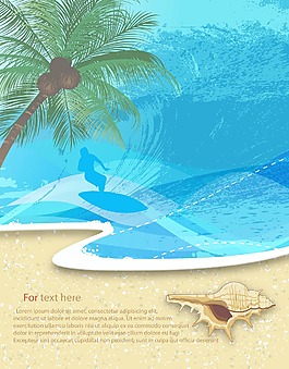 棕櫚樹矢量夏季背景