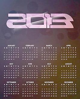 2013年日歷矢量素材6