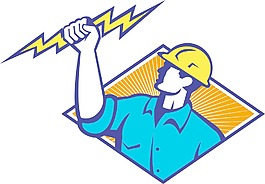 電工建筑工人的復(fù)古
