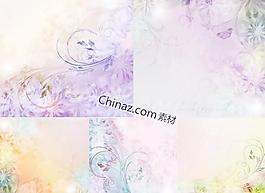 夢幻花紋背景矢量素材