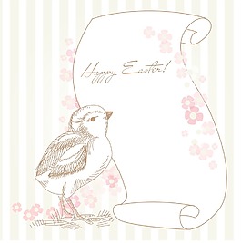 復(fù)活節(jié)假期插畫與文本的雞和空間