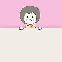 小女孩拿著一張空白的旗幟