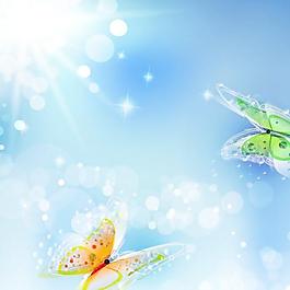 彩蝶飛舞矢量素材