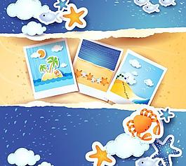 夏日海灘背景矢量圖2