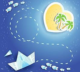 夏日海灘背景矢量圖5