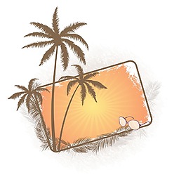 棕櫚樹矢量夏天框架