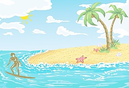 在水載體沖浪女孩