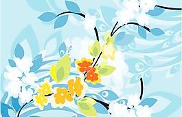精美時尚植物花紋背景矢量素材066