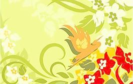 精美時(shí)尚植物花紋背景矢量素材063