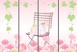 移门猫与花