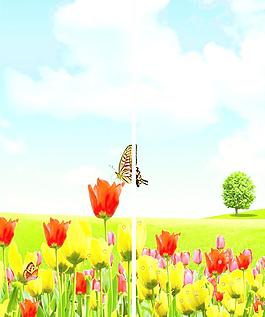 玻璃移門 燦爛的花朵