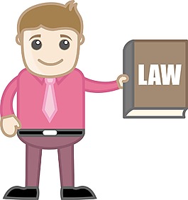 顯示本法律書-知道法律業務的卡通