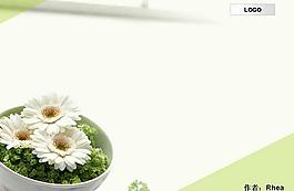 淡雅菊花PPT模板