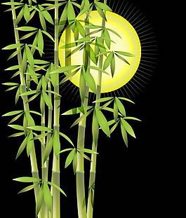 竹葉竹子背景矢量圖4