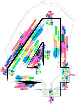 4號字體插畫矢量圖