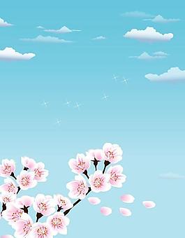 春天桃花矢量圖