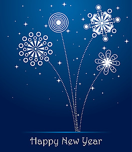 藍(lán)色的新年賀卡