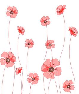 紅色 花朵 移門