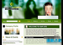 綠色簡單的英文商務風格CSS模板