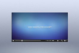 簡潔的視頻播放器界面PSD素材
