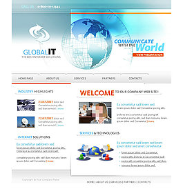 全球IT科技网页psd模板