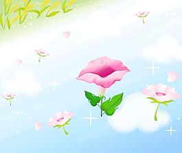 卡通花朵
