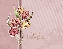 与花束花卉背景矢量插图