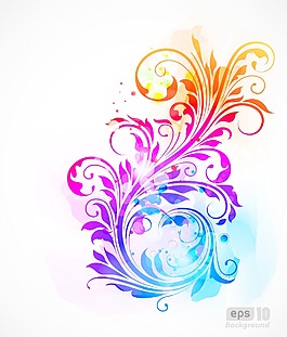 摘要花卉背景矢量插畫