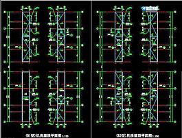B1B2型厂房机房屋顶平面