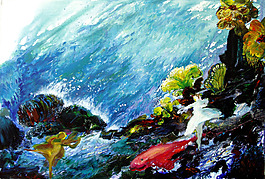 藍色水流