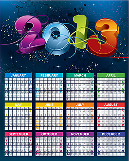 向量2013日歷新年了。