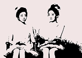 時尚美女剪影