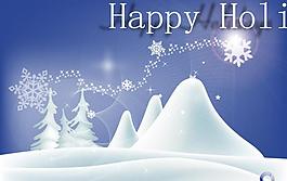 精美雪景矢量圖
