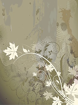 秋天的花卉背景矢量插畫