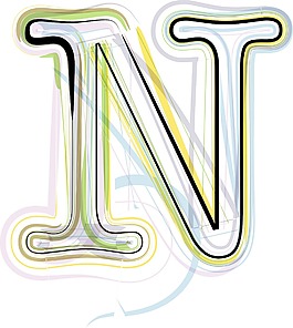 說明有機字體字母N