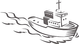 商業(yè)捕魚船海木刻